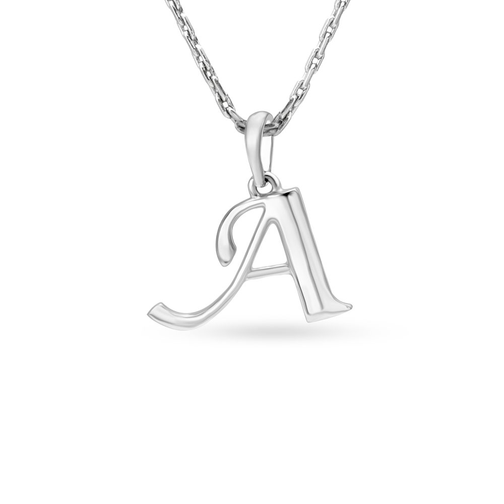 Alphabet A Platinum Pendant