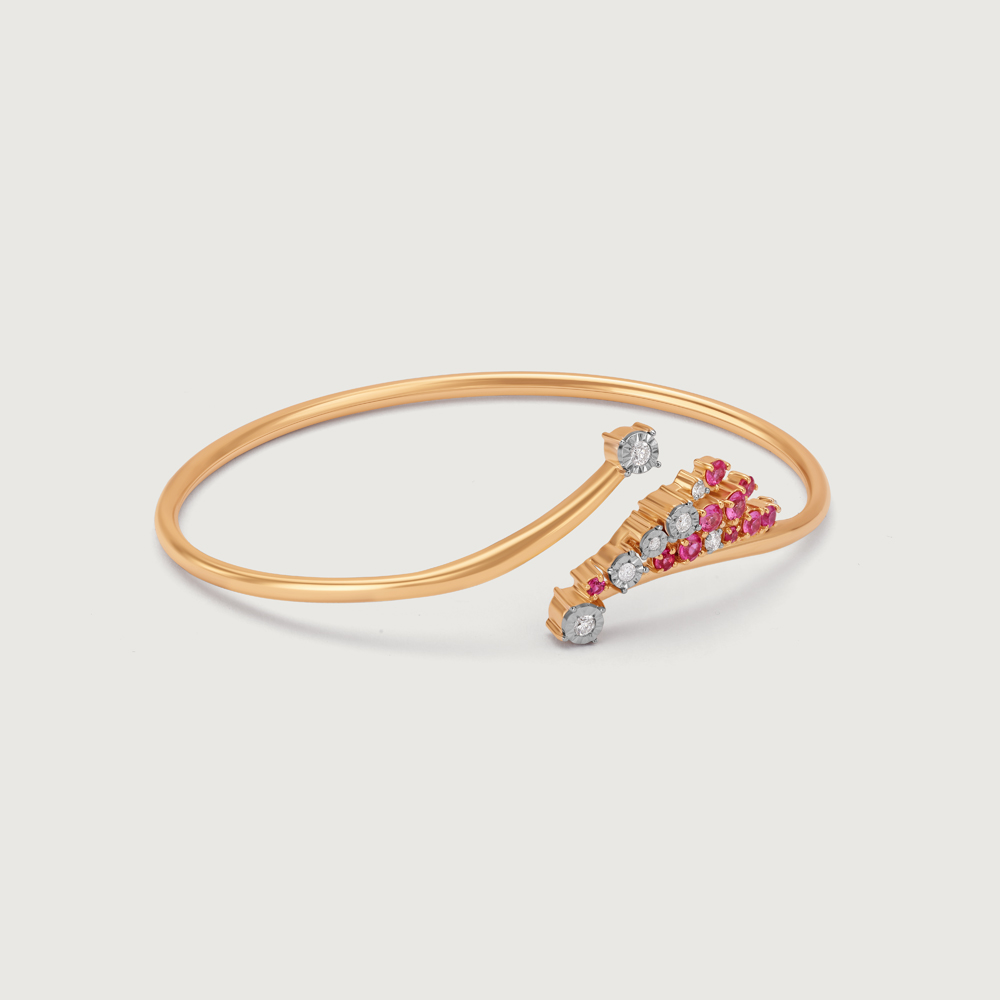 Nebula's Twilight Pink Sapphire 14KT Bangle,,hi-res image number null