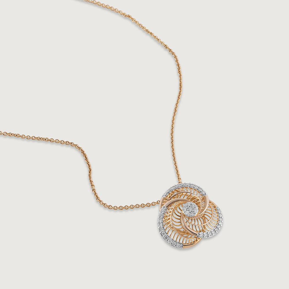 Radiant Rose Diamond & Gold Pendant,,hi-res image number null
