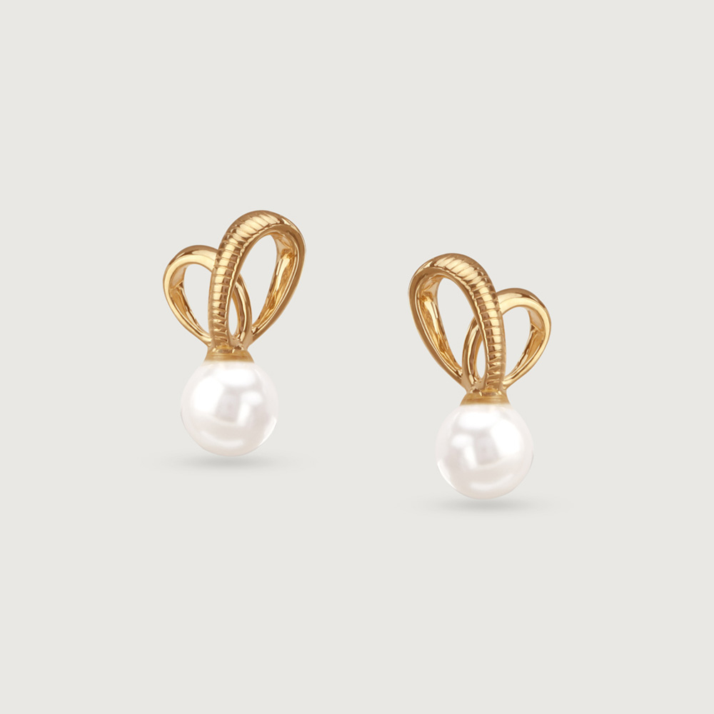 Ribbon Kiss Crystal White Earrings,,hi-res image number null