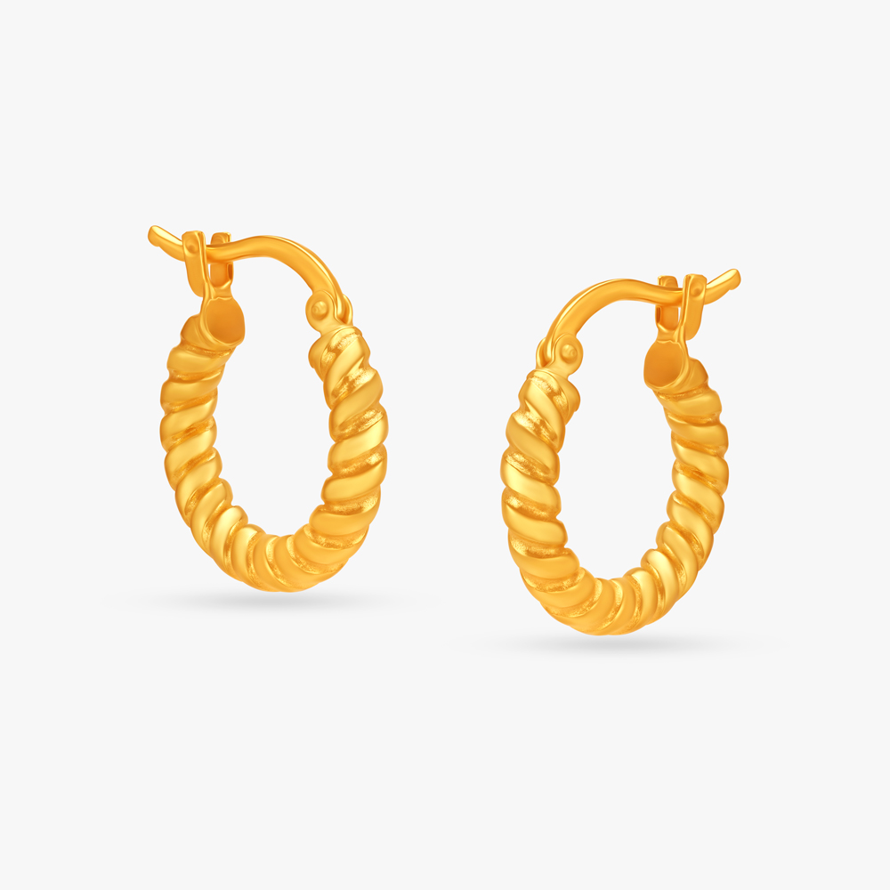 Minimal Twisted Hoop Earrings,,hi-res image number null