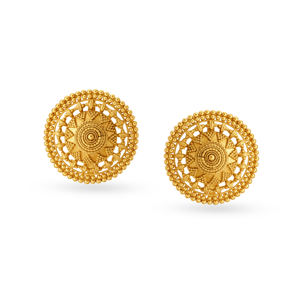Intricate Floral Gold Necklace Set,,hi-res image number null