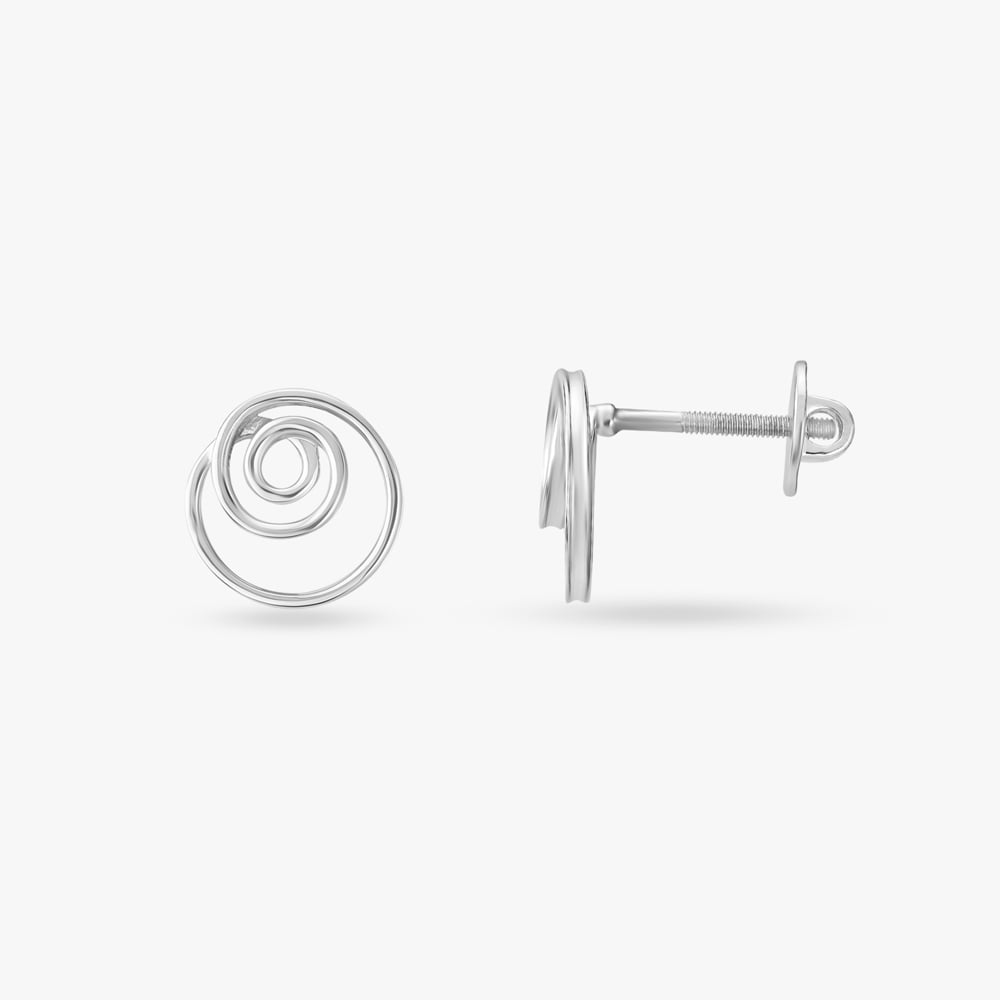 Spiral Stud Earrings,,hi-res image number null