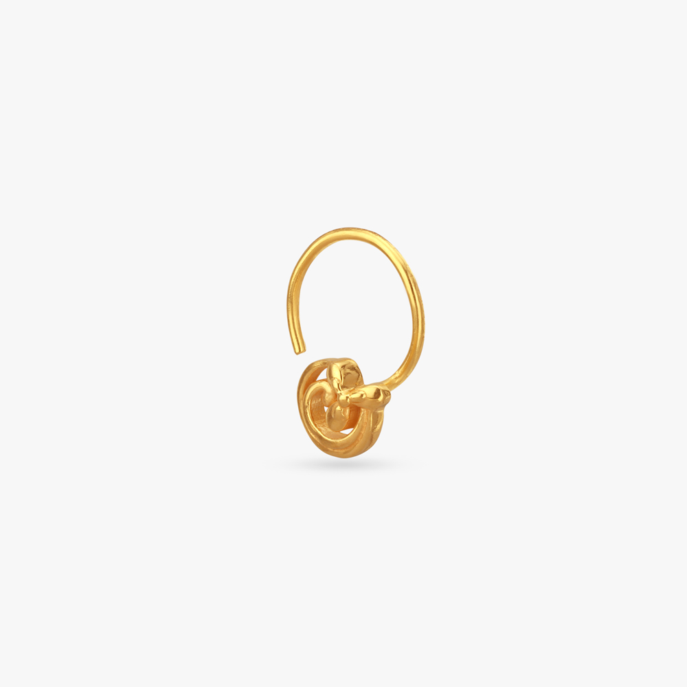 Elegant Swirls Gold Nose Pin,,hi-res image number null