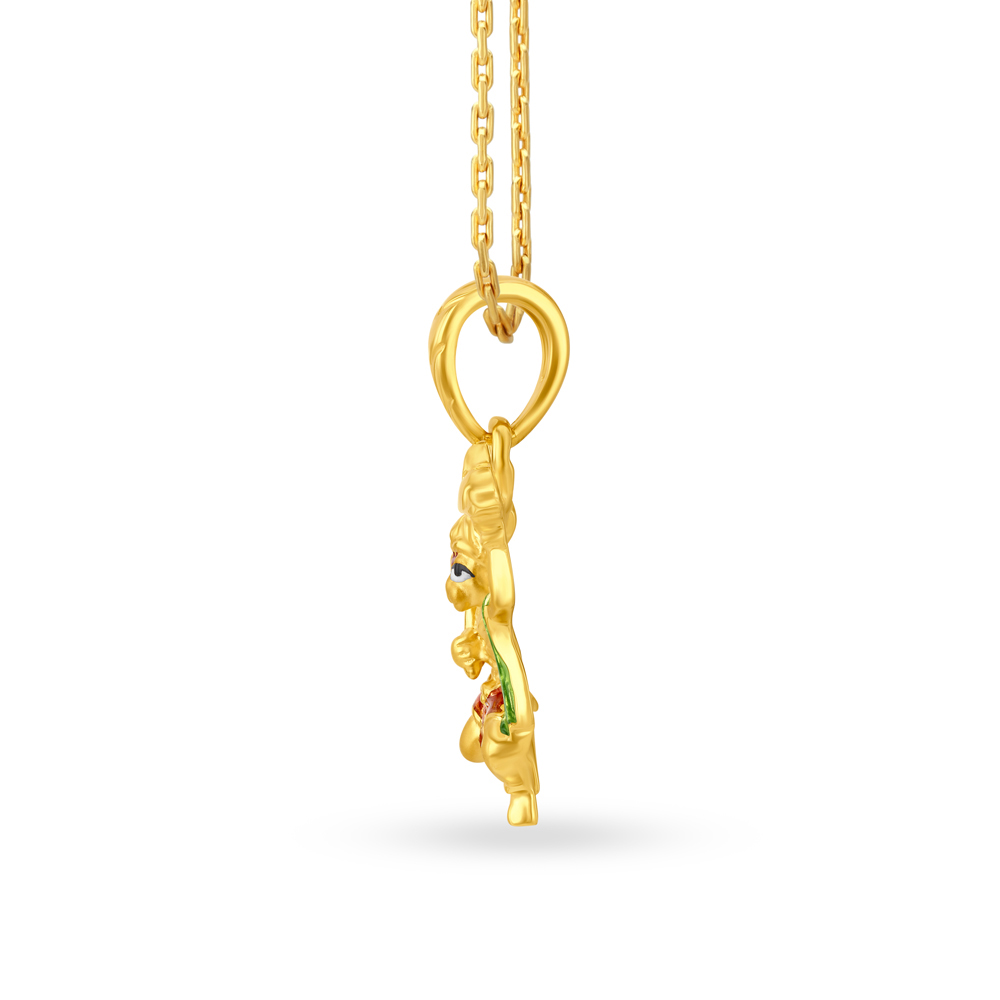 Devotional 22 Karat Yellow Gold Lord Hanuman Pendant,,hi-res image number null