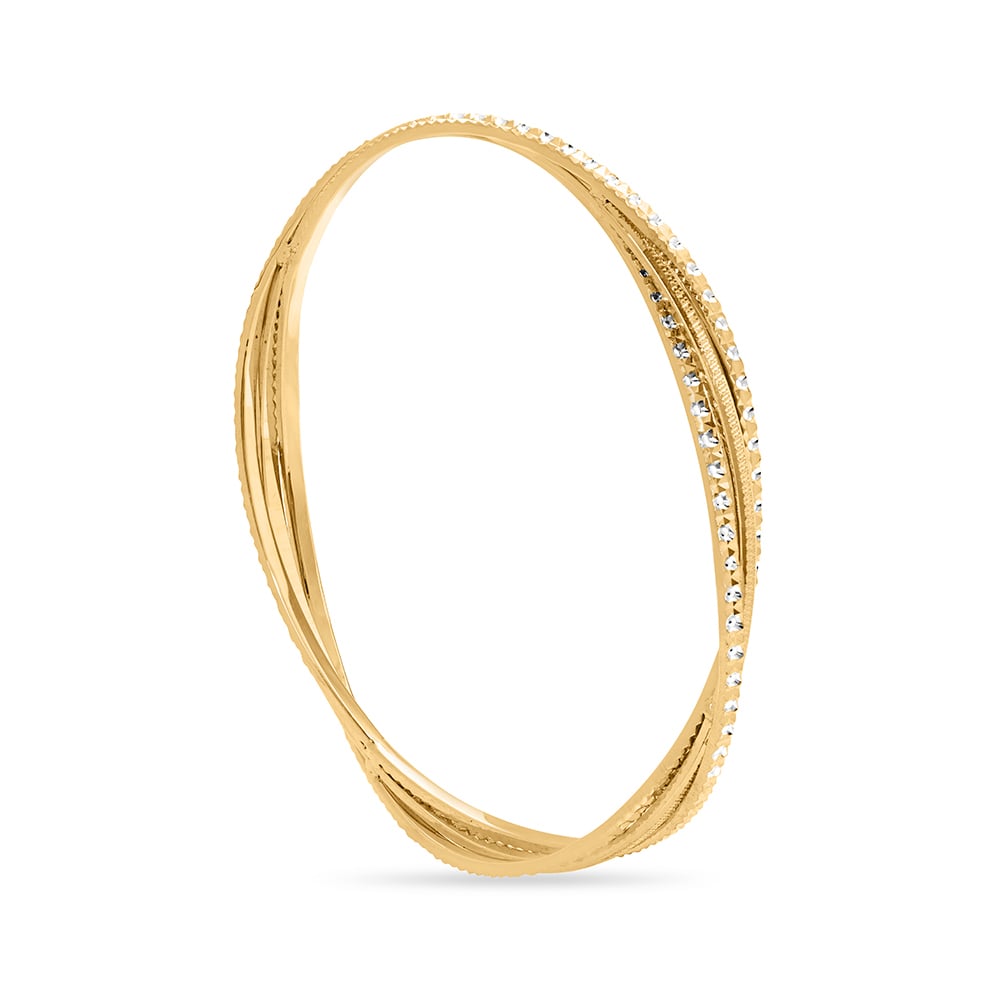 18KT Yellow Gold Overlapping Bangle,,hi-res image number null