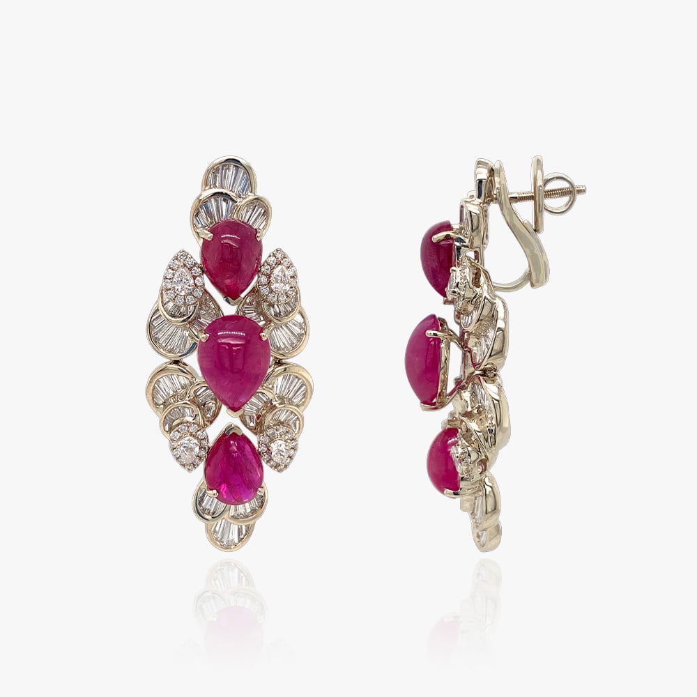 Scarlet Flow Diamond Drop Earrings,,hi-res image number null