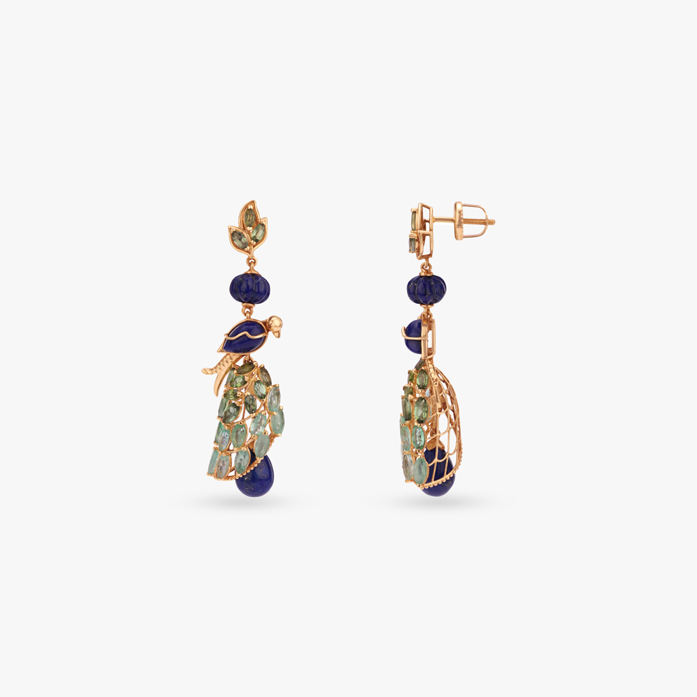 Tropical Flight Gold Jhumka Earrings,,hi-res image number null