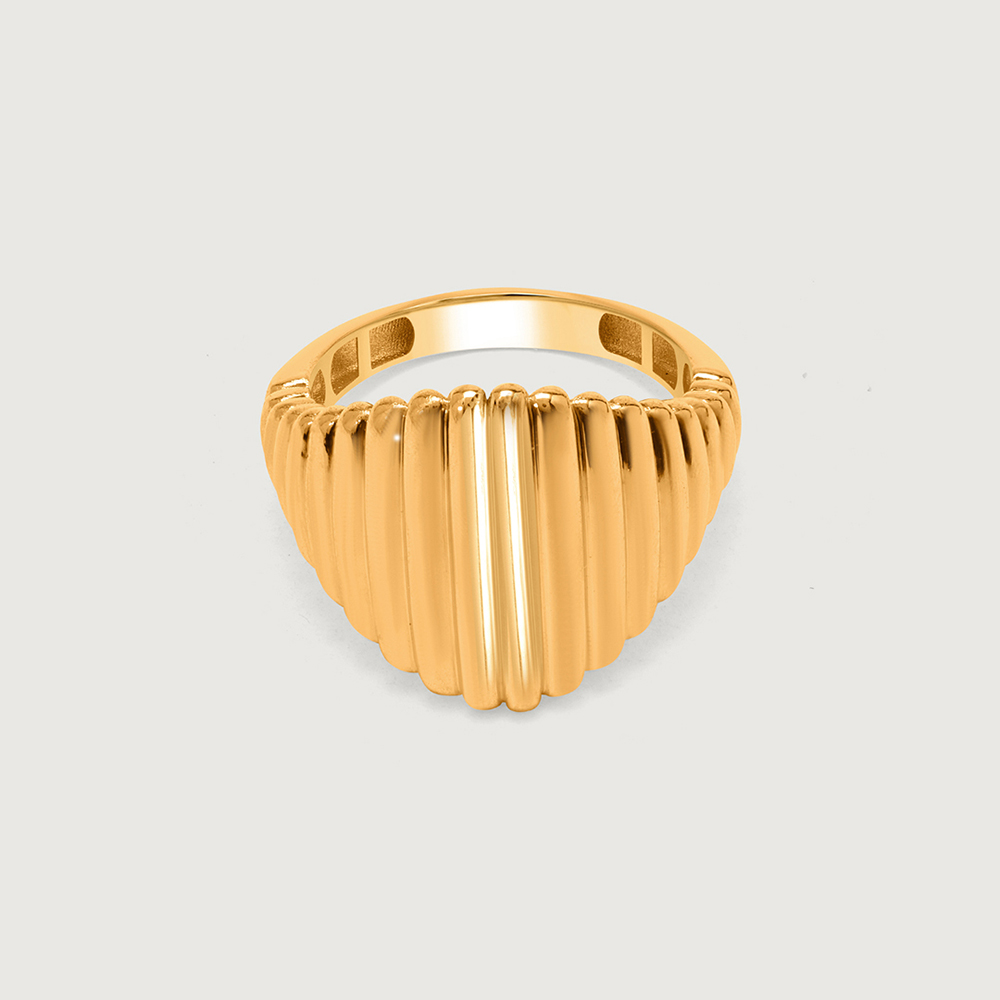 Classic Grooves 18KT Gold Finger Ring,,hi-res image number null