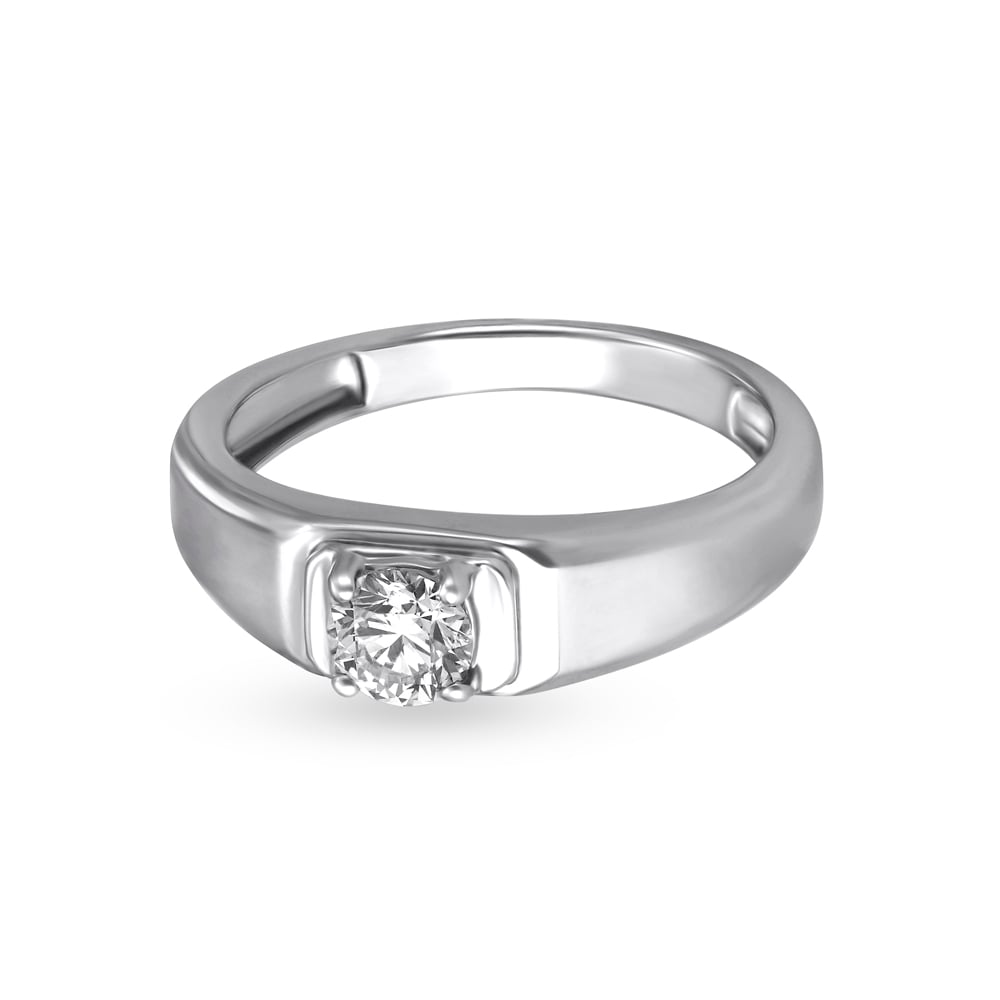 Geometric Solitaire Ring for Men,,hi-res image number null