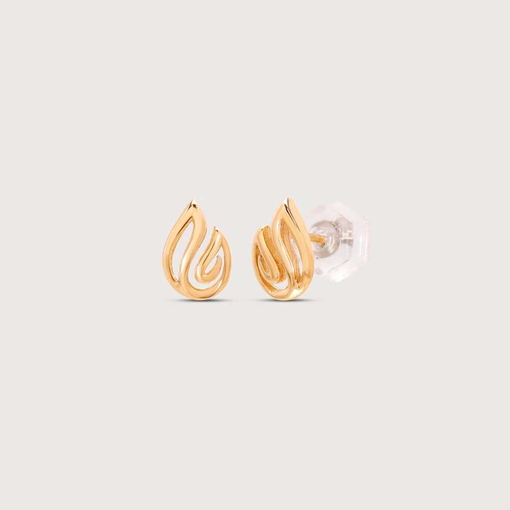 Flex Blaze Gold Stud Earrings,,hi-res image number null