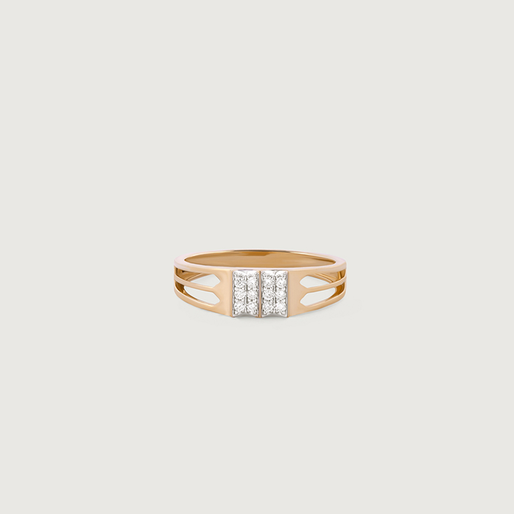 Minimalist Vibes Gold & Diamond Ring for Men,,hi-res image number null