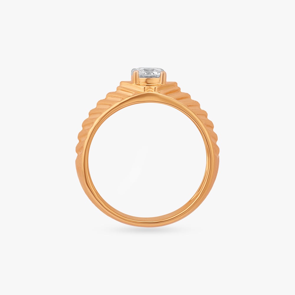 Sculpted Sparkle Solitaire Ring For Men,,hi-res image number null