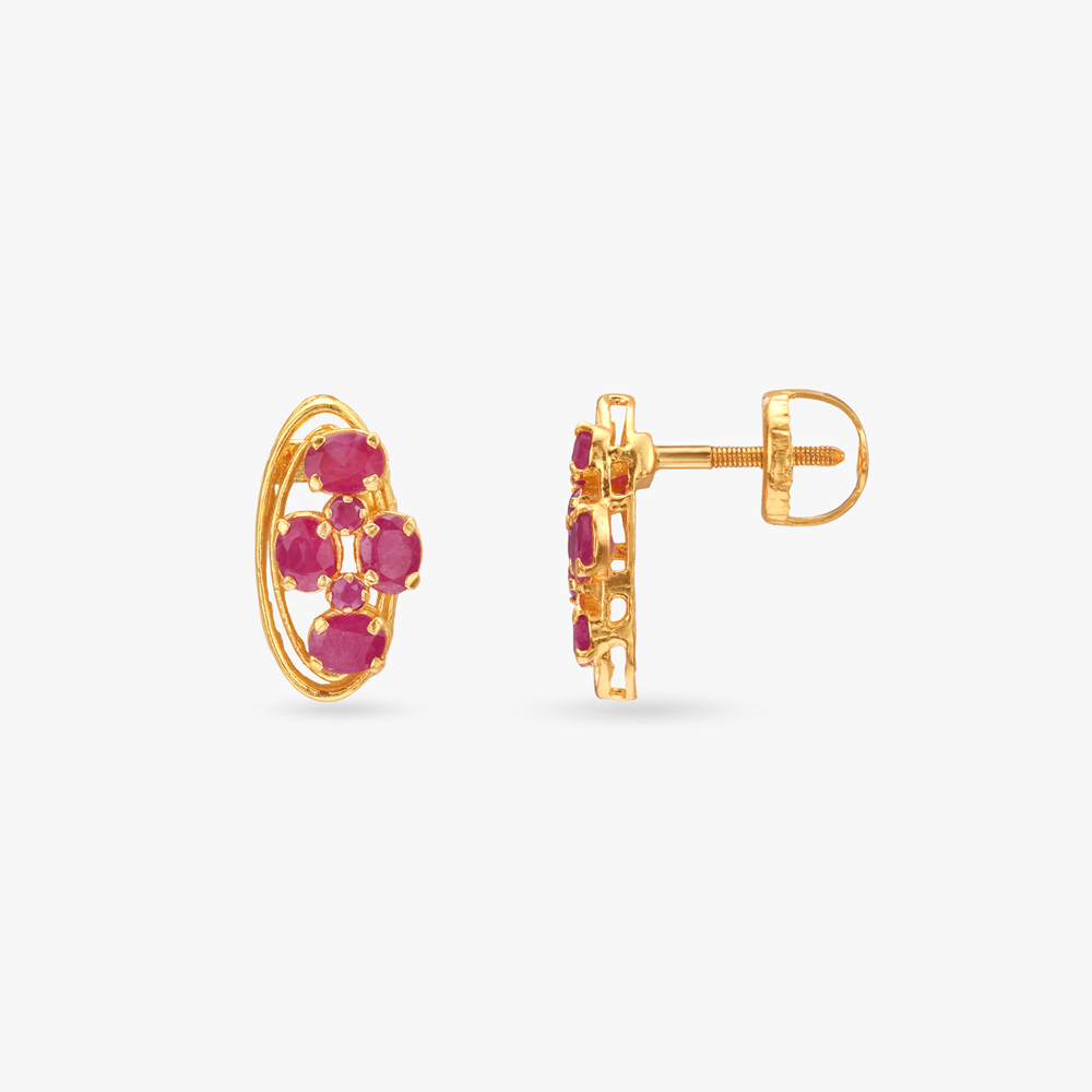 Elegant Orbit Ruby Pendant and Earrings Set,,hi-res image number null