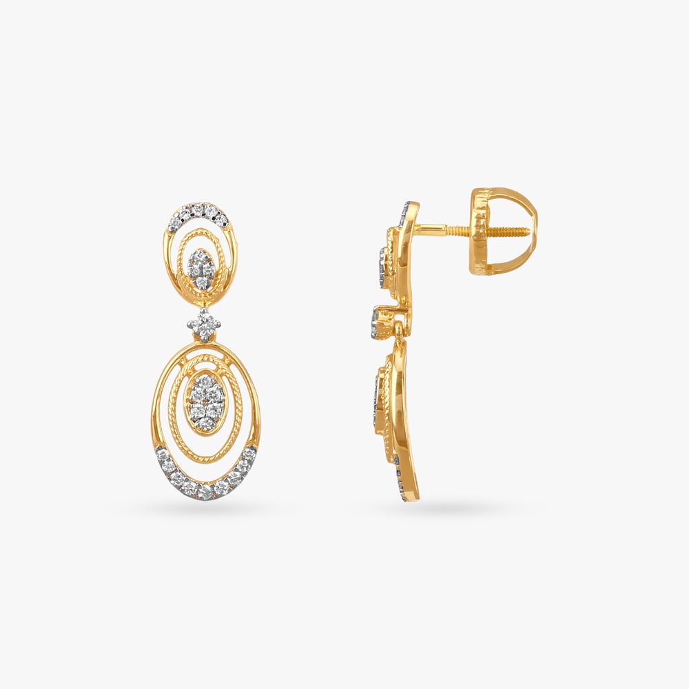 Oval Mirage Diamond Drop Earrings,,hi-res image number null
