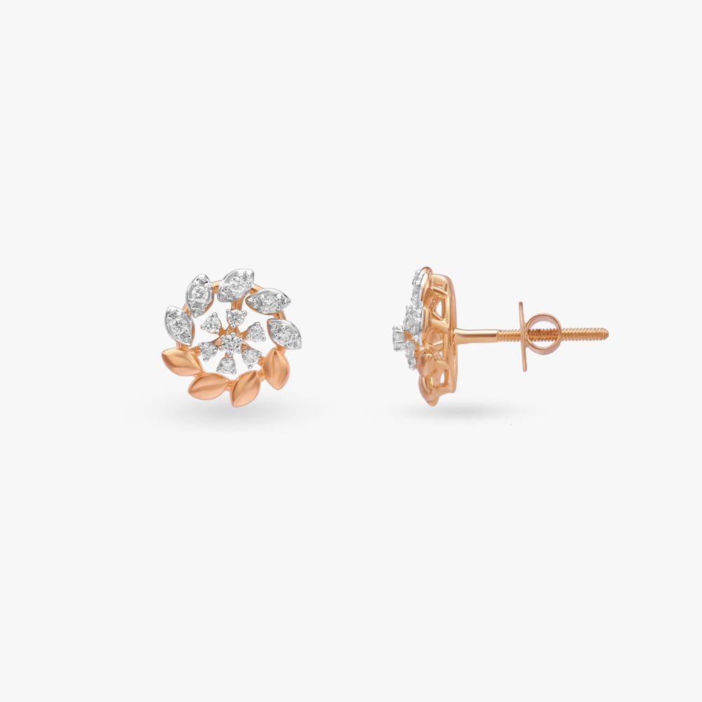 Petal Halo Diamond Stud Earrings,,hi-res image number null