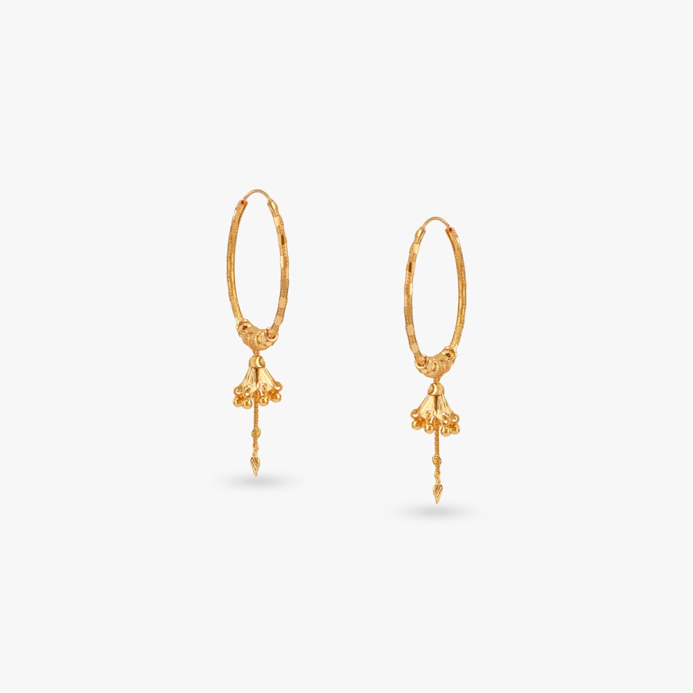 Ethereal Elegance Gold Hoop Earrings,,hi-res image number null