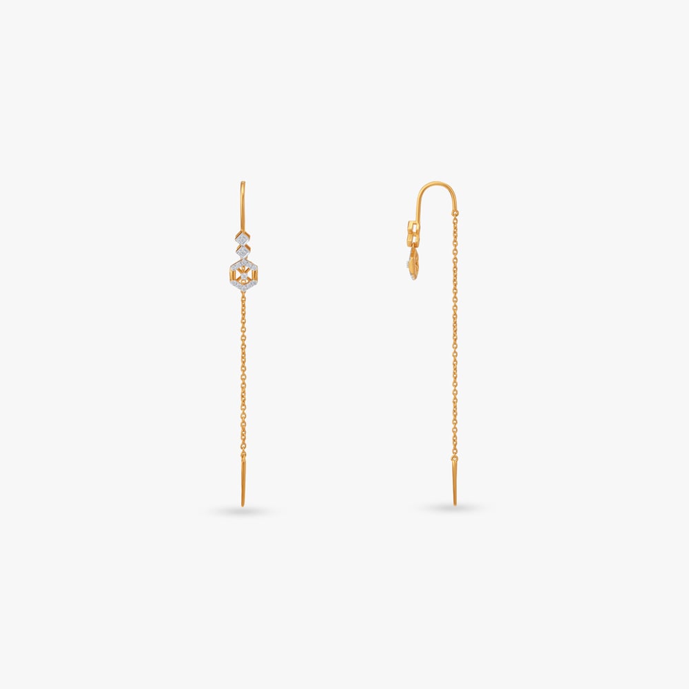 Linear Prism Diamond Drop Earrings,,hi-res image number null