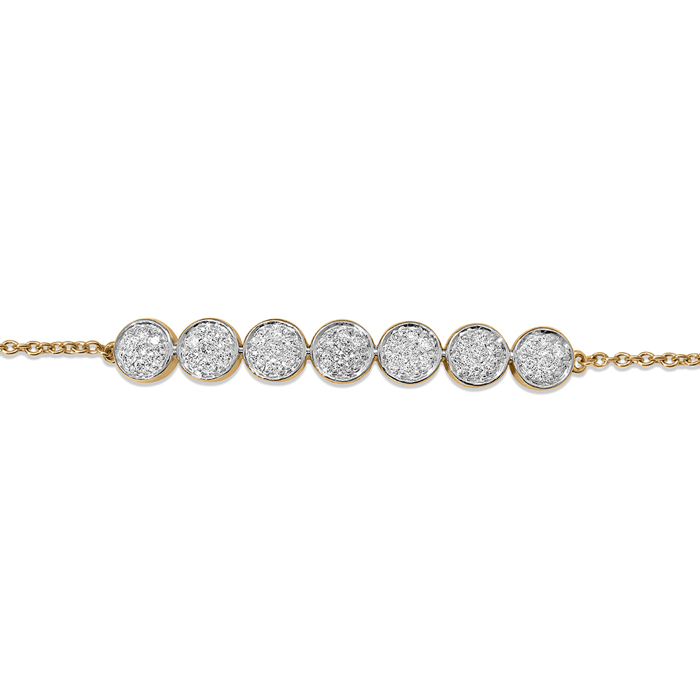 14KT Yellow Gold Moon Diamond Bracelet,,hi-res image number null