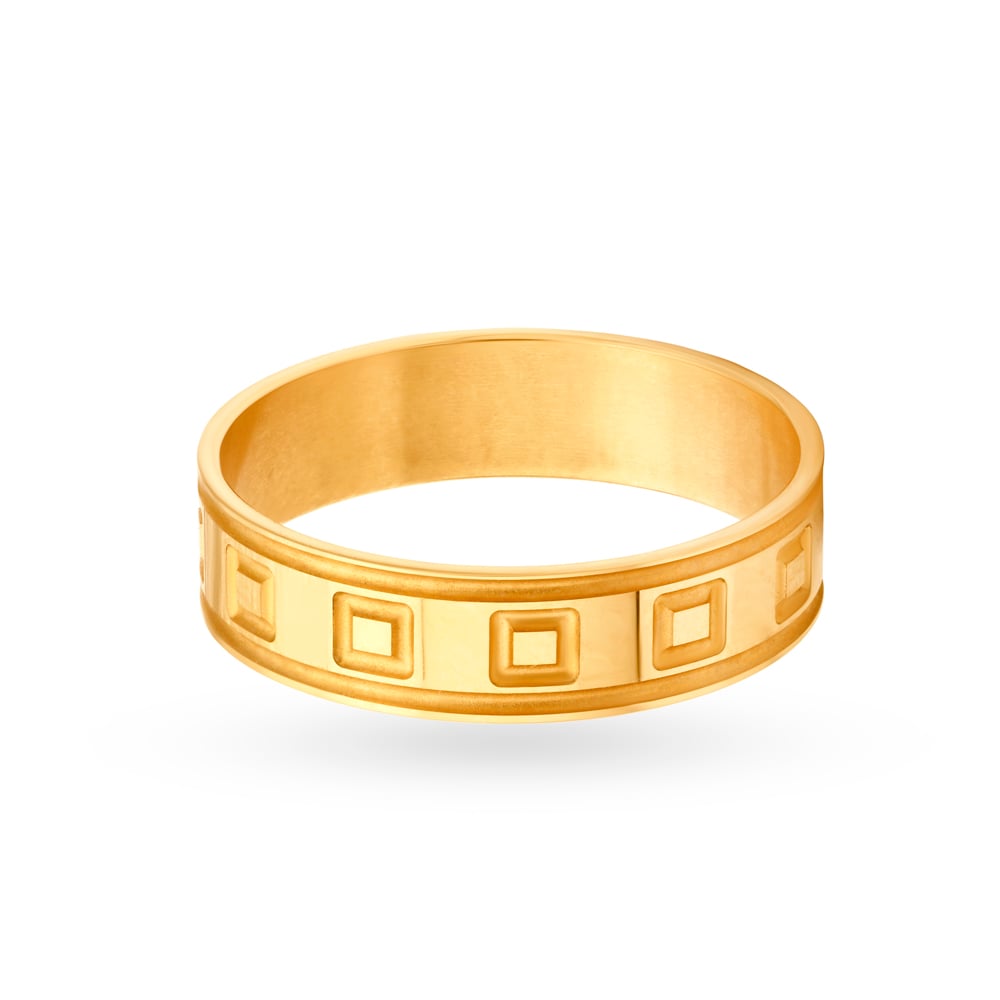 Handsome 22 Karat Gold Geometric Band Ring,,hi-res image number null
