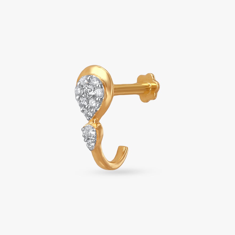 

Glimmer Curve Diamond Nose Pin