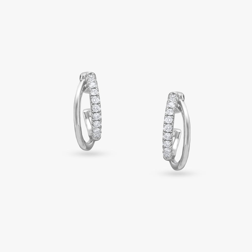 Celestial Arc Diamond Hoop Earrings,,hi-res image number null
