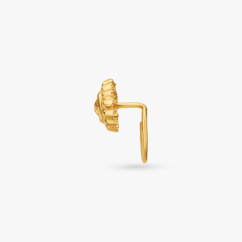 Sunburst Disc Gold Nose Pin,,hi-res image number null