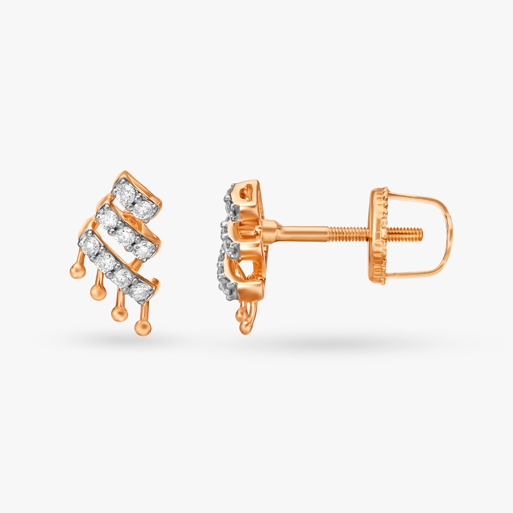 Cascading Radiance Diamond Stud Earrings,,hi-res image number null