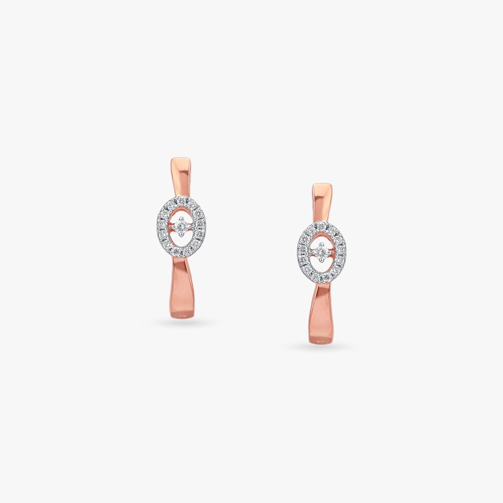 Halo Loop Diamond Hoop Earrings,,hi-res image number null