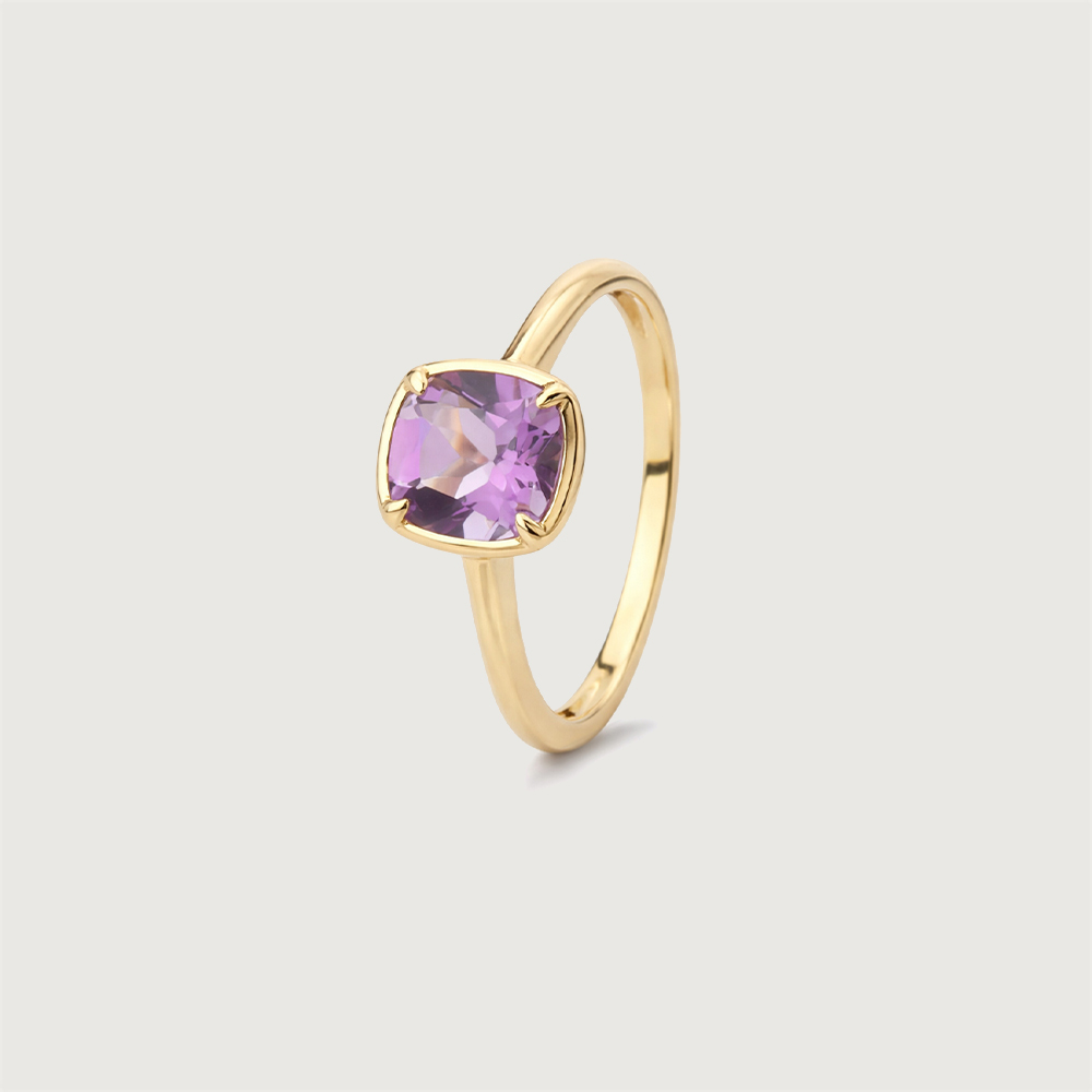 Graceful Contemporary Amethyst Gold Ring,,hi-res image number null