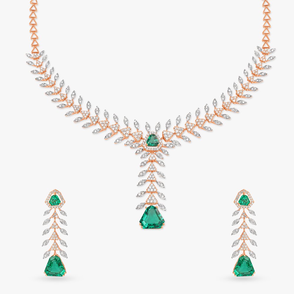 Verdant Symphony Natural diamond Necklace Set,,hi-res image number null
