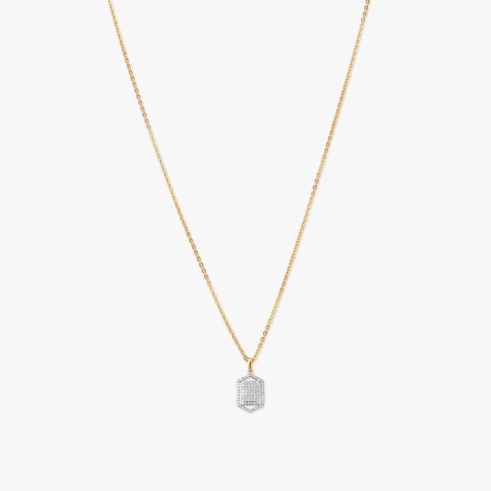 Hexa Shine Diamond Pendant with Chain and Earrings Set,,hi-res image number null
