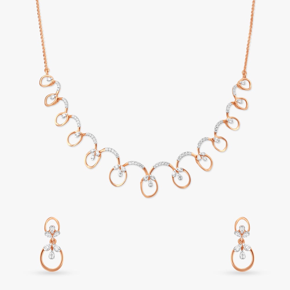 Petal Rhythm Diamond Necklace Set,,hi-res image number null