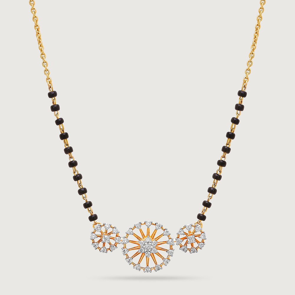 Sparkling Swirls 18 KT Gold and Diamond Mangalsutra,,hi-res image number null