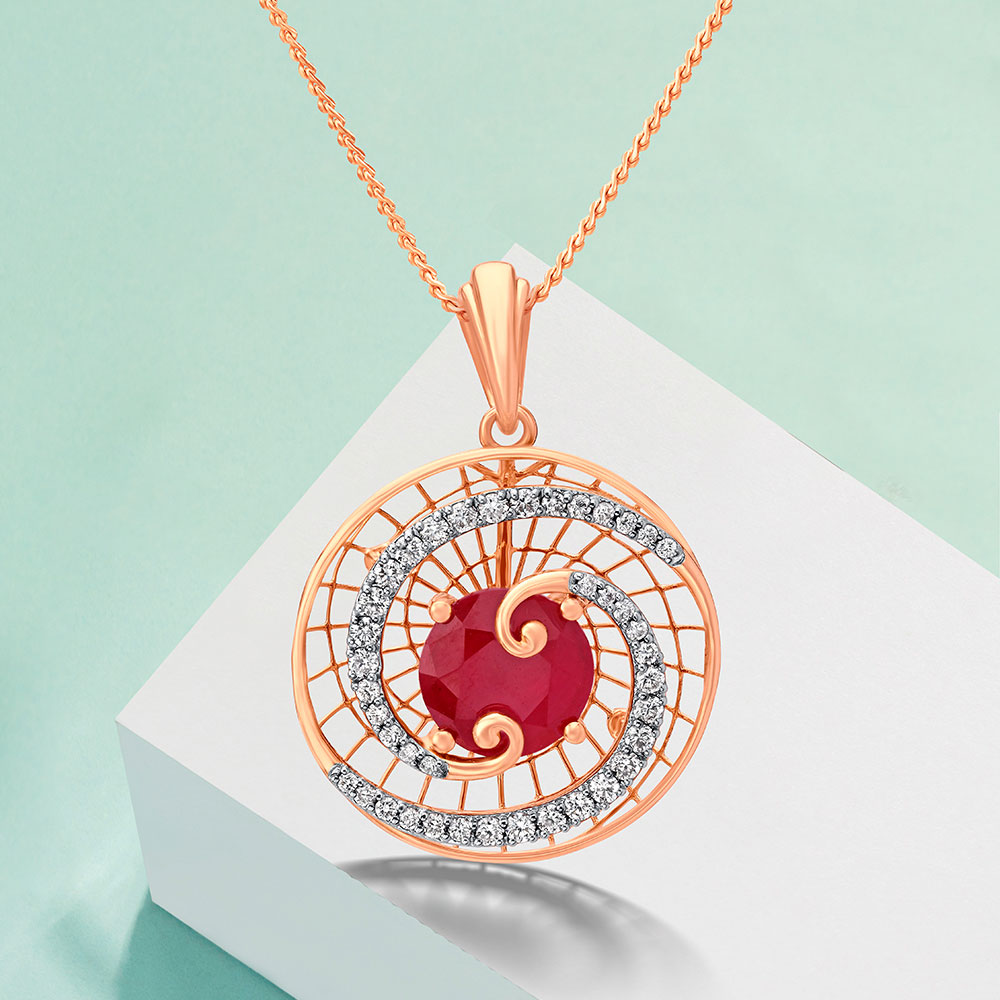 Buy Refined Gold & Diamond Pendant Online Tanishq