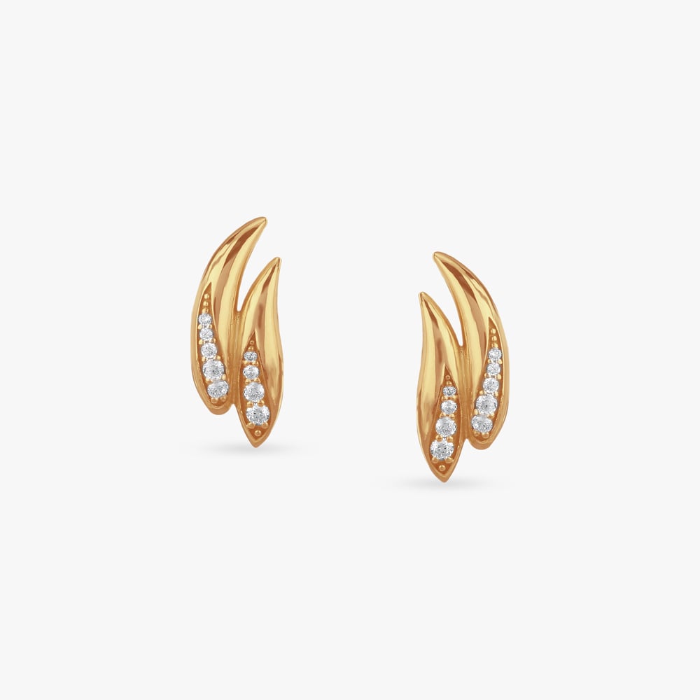 

Flame Crest Gold Stud Earrings