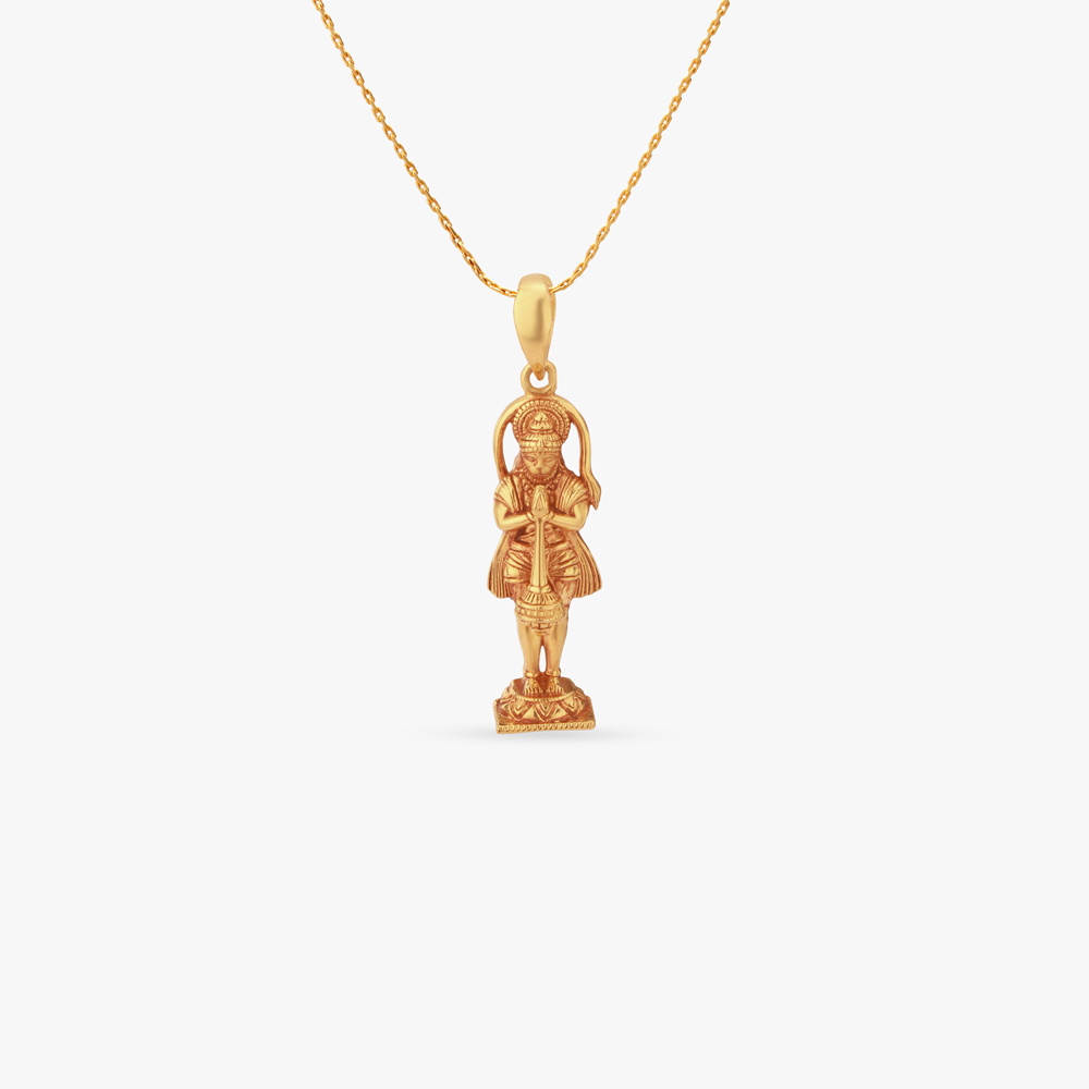 Sacred Hanuman Gold Pendant for Men,,hi-res image number null