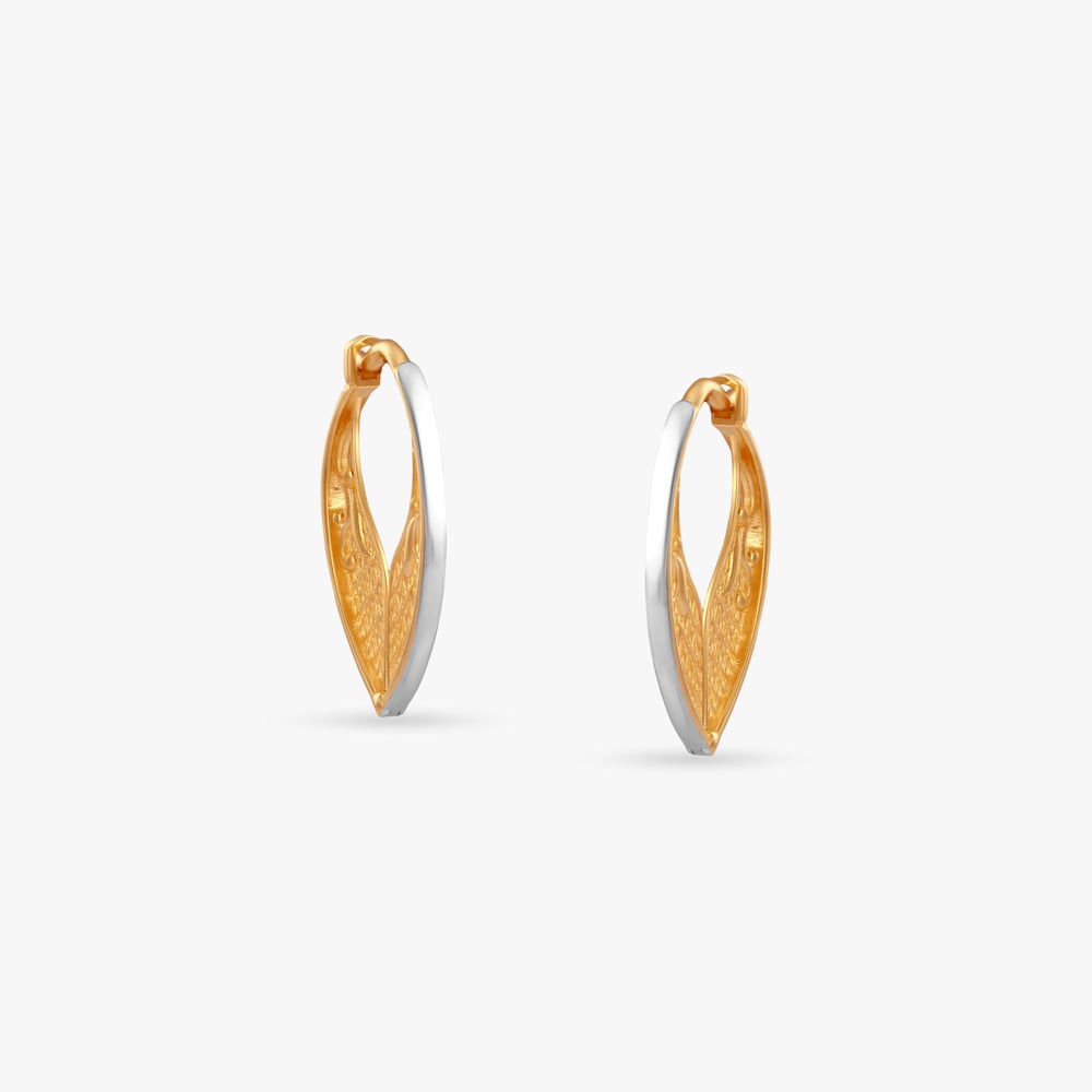 Ornate Vine Gold Hoop Earrings,,hi-res image number null