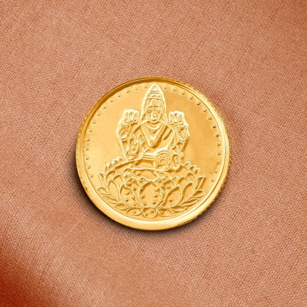 

1 gram 22 Karat Gold Coin with Lakshmi Motif