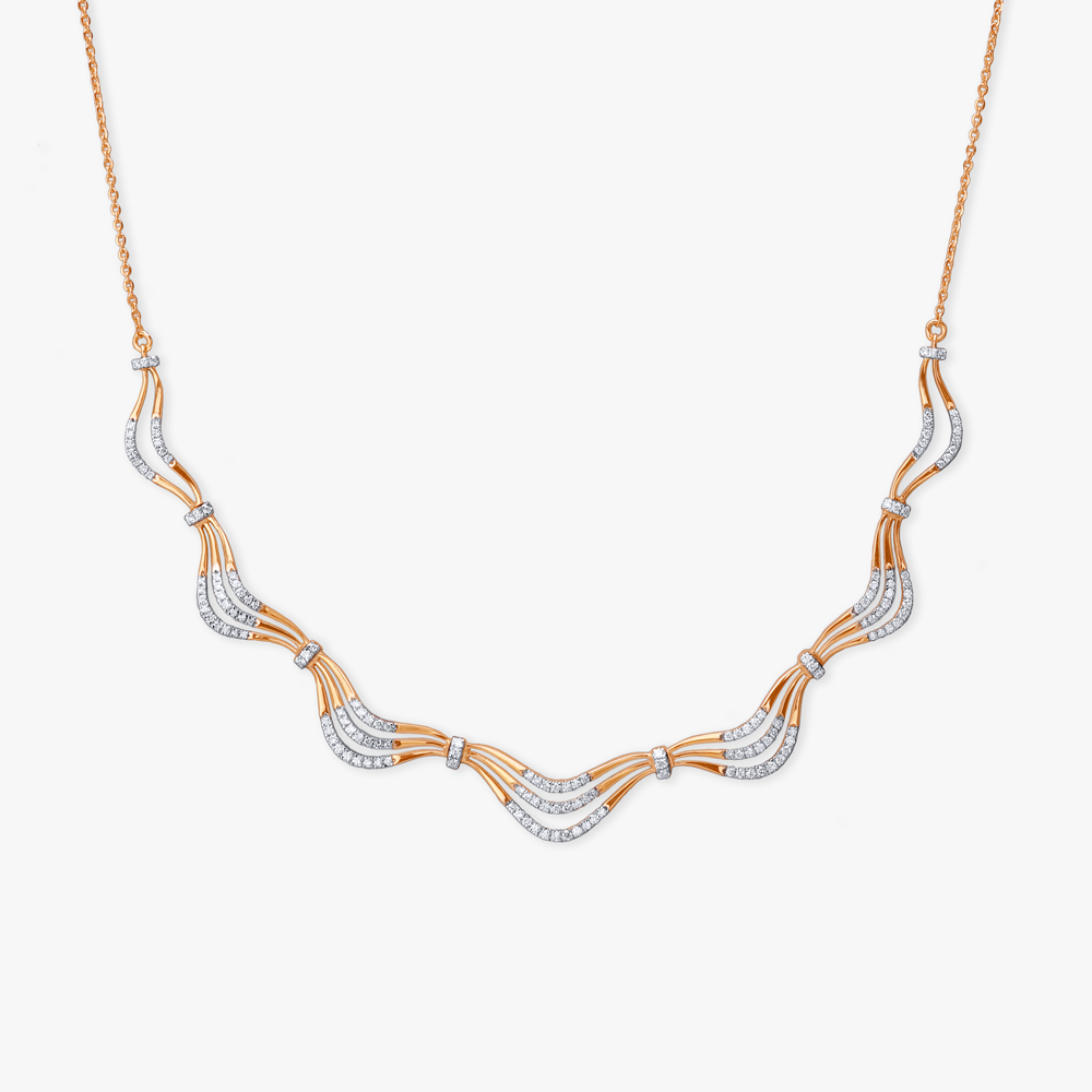 Rhythmic Wave Diamond Necklace,,hi-res image number null