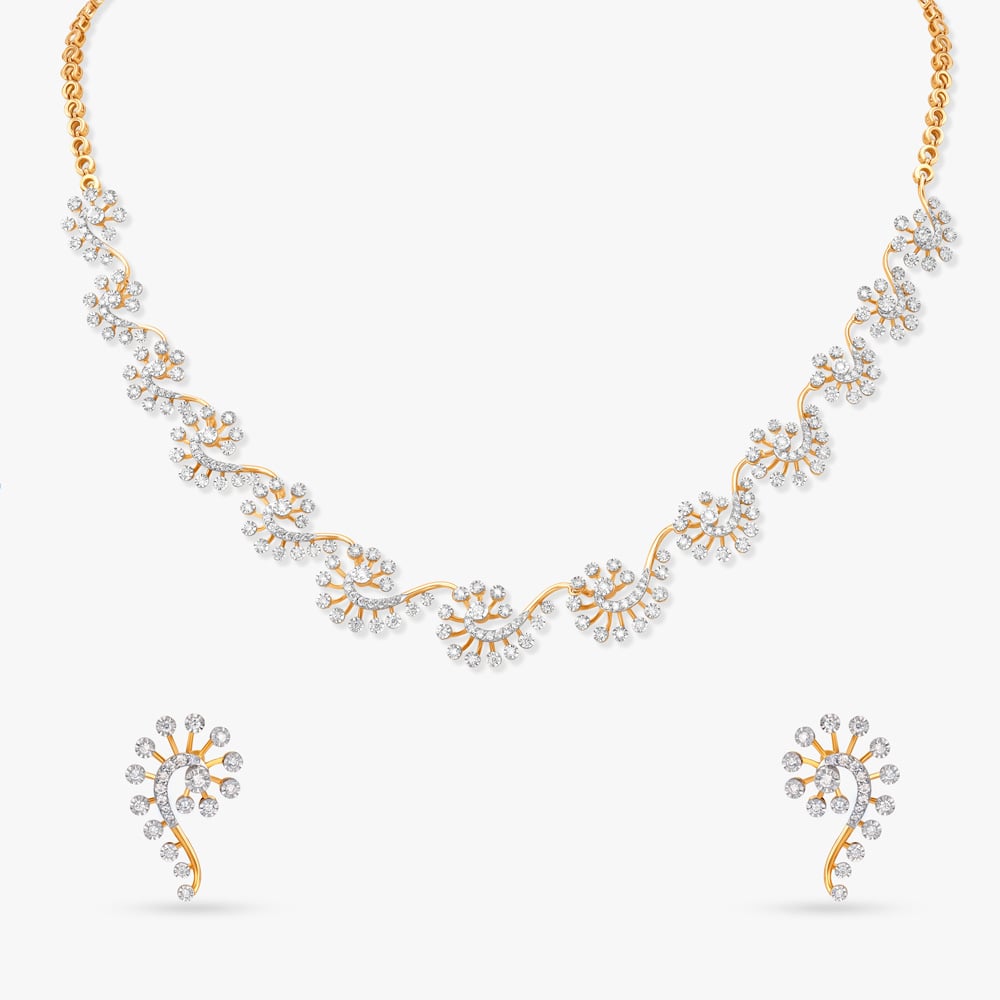 Curls of Brilliance Diamond Necklace Set,,hi-res image number null