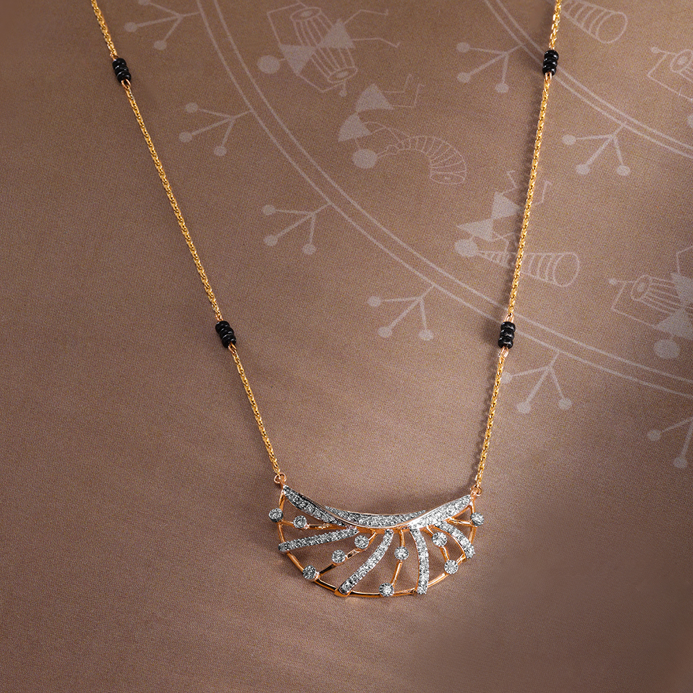 Glowing Eternity 14 Kt Gold and Diamond Mangalsutra,,hi-res image number null