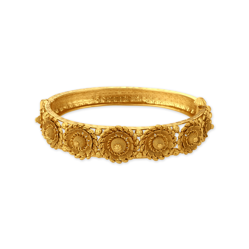 Magnificent Floral Gold Bangle,,hi-res image number null