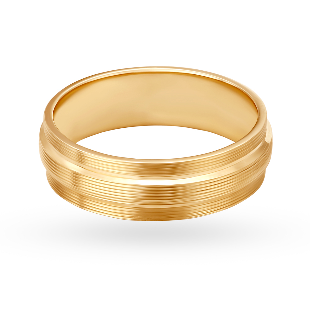 Classic Grooved Gold Finger Ring,,hi-res image number null