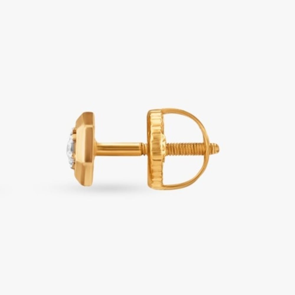Modern Hex Diamond Stud Earrings,,hi-res image number null