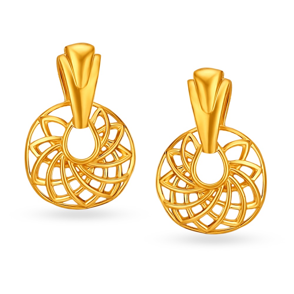 Floral Round Gold Pendant Set,,hi-res image number null