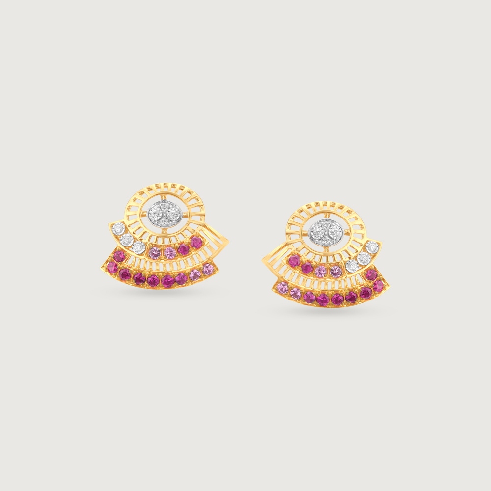 Radiant Horizon Sapphires & Diamond Stud Earrings,,hi-res image number null