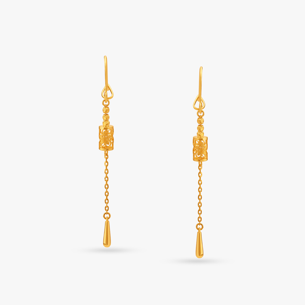 Slender Beaded Hoop Earrings,,hi-res image number null
