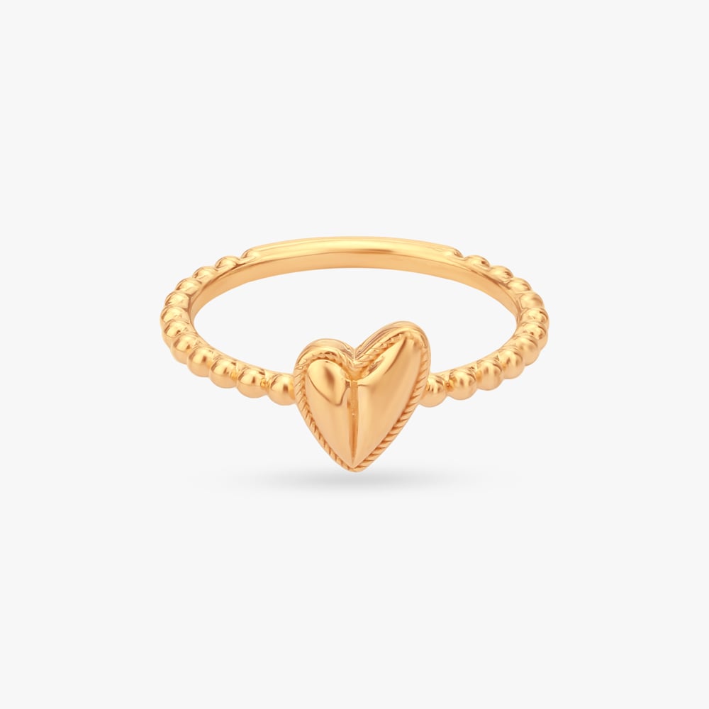 Love Bead Gold Finger Ring,,hi-res image number null