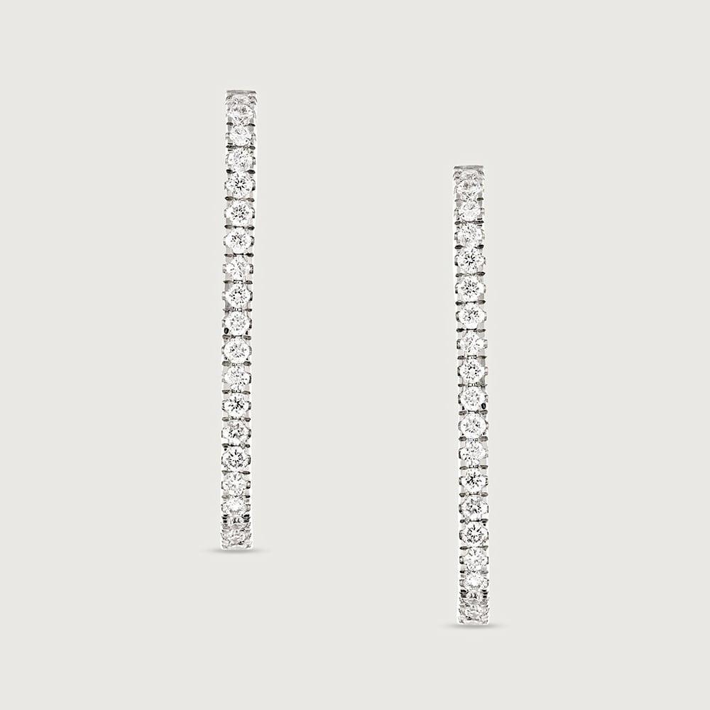 Minimalist Glow Gold & Diamond Hoop Earrings,,hi-res image number null